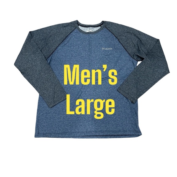 Men’s Columbia Large Crewneck Shirt T-Shirt Navy Blue Long Sleeve Omni-Wick NWT - Picture 2 of 8